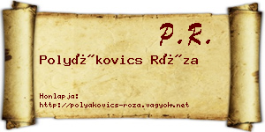 Polyákovics Róza névjegykártya