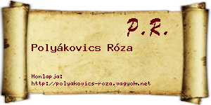 Polyákovics Róza névjegykártya